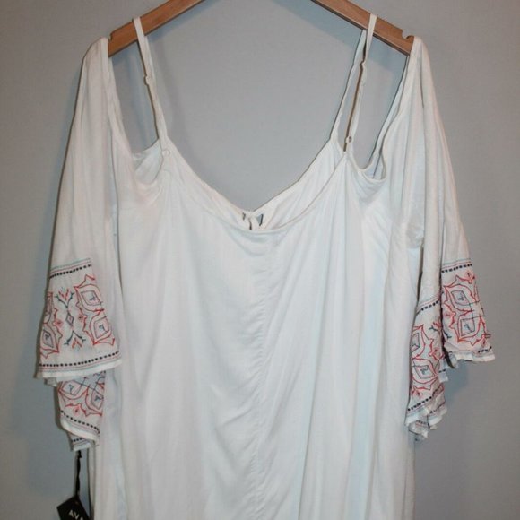 Ava & Viv Embroidered Festival Cold Shoulder Dress Peasant Boho Size 4X HW6997 - Picture 5 of 8